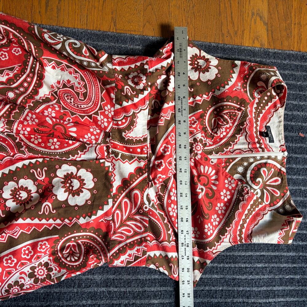Talbots Paisley Floral Cotton Fit & Flare Dress Size 14 - Picture 9 of 9